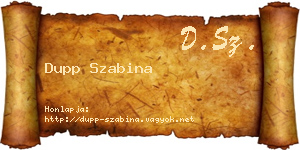 Dupp Szabina névjegykártya